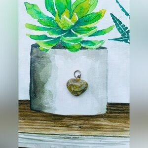 Heart-Shaped Stone Pendant
